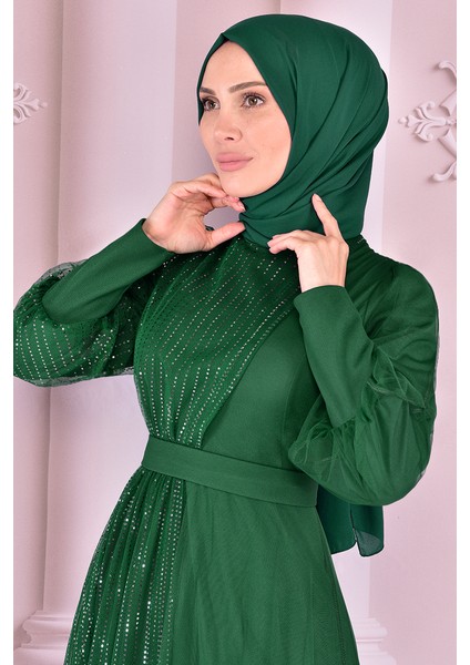 Pullu Tesettür Abiye