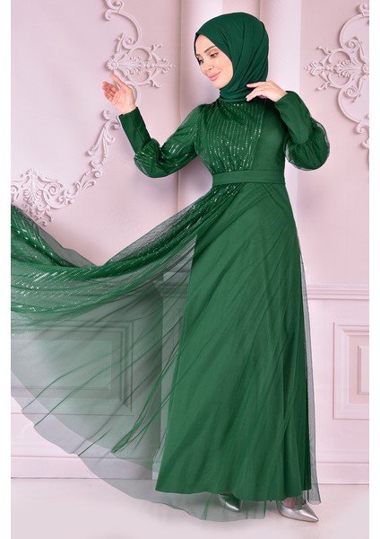 Pullu Tesettür Abiye modelleri