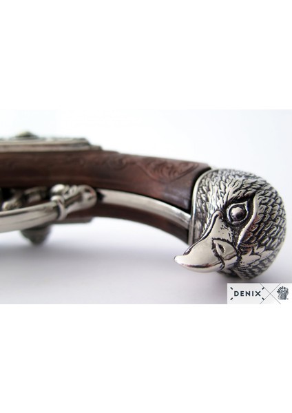 France 18TH 4 Barrel Pistol Koleksiyon Obje 30CM modelleri