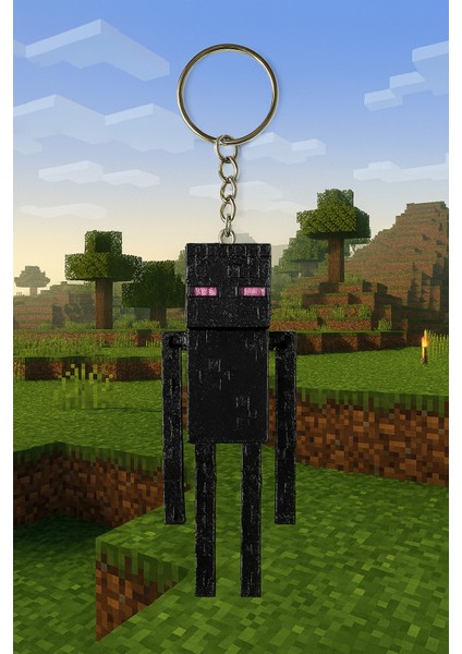 Minecraft Enderman Figür Anahtarlık ve Çanta Charmı - 10CM