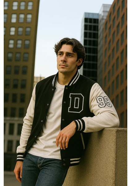 Erkek Mevsimlik Oversize Siyah Kot Kolej Mont fırsatları