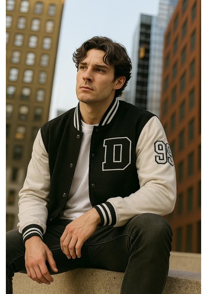 Erkek Mevsimlik Oversize Siyah Kot Kolej Mont indirimleri