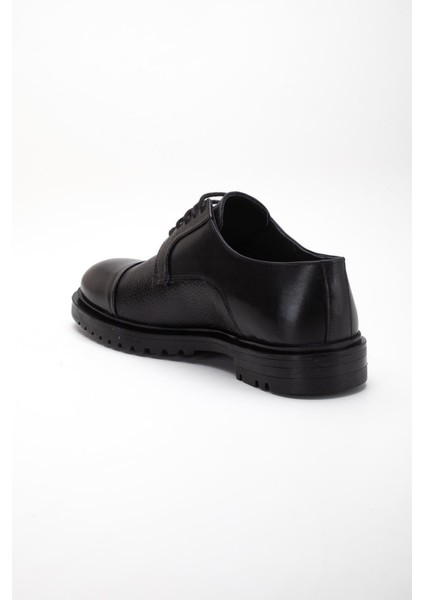 Hakiki Deri Siyah Erkek Klasik Ayakkabı Termo Taban Bağlı Maskeletli indirimleri
