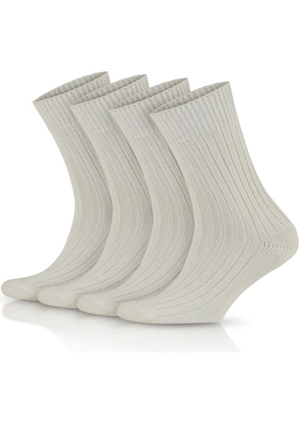 Pamuklu Ribana Örgü Dikişsiz Bio Çorap 3013