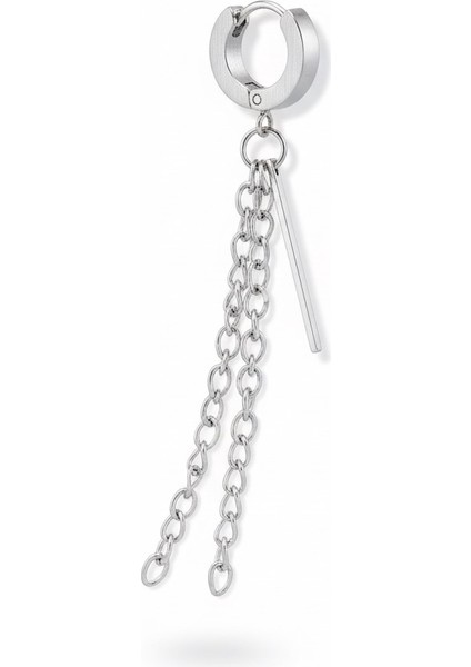 Zincir Detaylı Çelik Halka Küpe