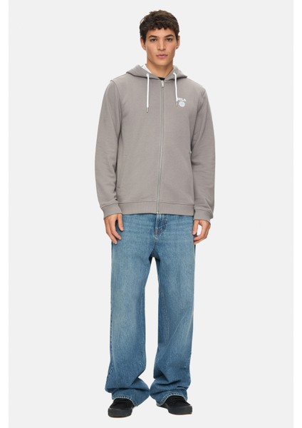 Hılgard Grafit Kapüşonlu ve Fermuarlı Baskılı Standard Fit Erkek Sweatshirt modelleri