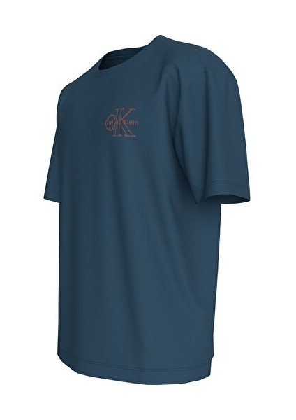 Erkek Mavi Grafikli Tişört modelleri