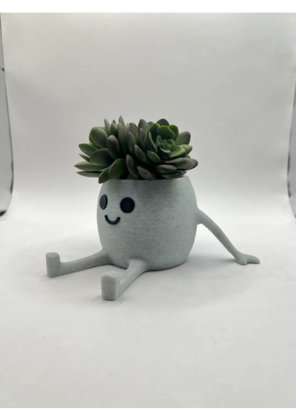 Sevimli Biblo Saksı Seti - Dekoratif Obje - Gülen Surat Çiçeklik - Sevimli Saksı 15CM Genişlik fiyatları