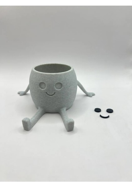 Sevimli Biblo Saksı Seti - Dekoratif Obje - Gülen Surat Çiçeklik - Sevimli Saksı 15CM Genişlik fırsatları