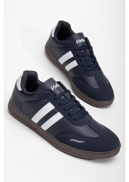 Erkek Spor Ayakkabı Lacivert Samba Model Ince Taban Bağcıklı