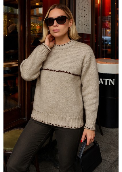 Regular Fit Bisiklet Yaka Kazak Bayan Kazak 25K0195K1