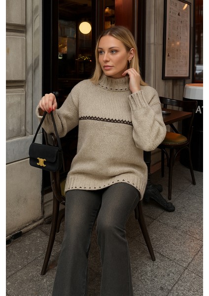 Regular Fit Bisiklet Yaka Kazak Bayan Kazak 25K0195K1 fiyatları