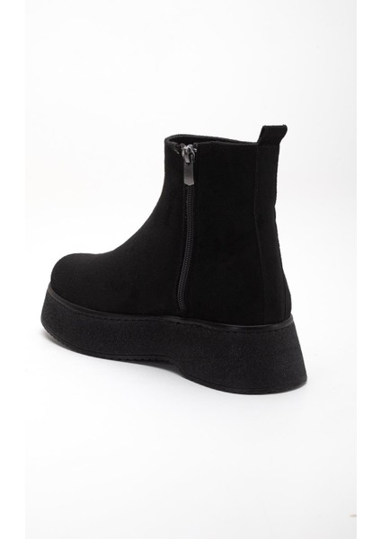 Kadın Bot Siyah Süet Kalın Taban Bağsız Yüzüdüz indirimleri