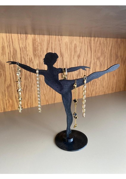 Şık Siyah Balerin Takı Standı, Yüzük, Küpe, Bileklik, Takı Askılığı