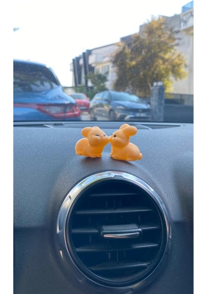 3'lü Sevimli Çift Tavşan - Araba Aynası Süsü - Mini Sevimli Tavşanlar - Özel Tasarım modelleri