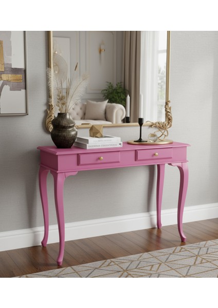 120 cm Masif Çekmeceli Lükens Pembe Dresuar