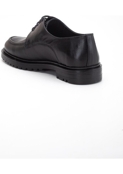 Hakiki Deri Siyah Erkek Klasik Ayakkabı Termo Taban Bağcıklı indirimleri