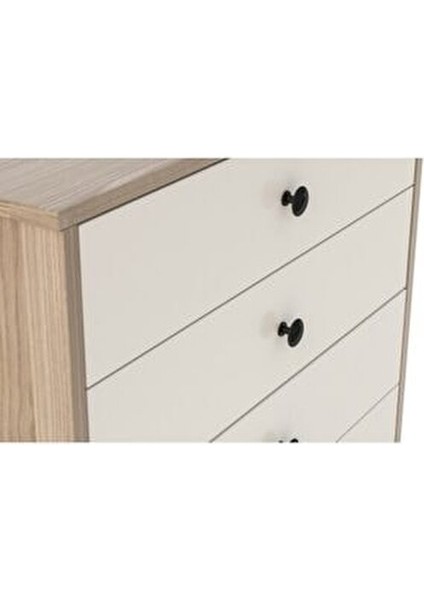 Torino Şifonyer Modern Tasarım 4 Çekmeceli Beyaz 73 cm Genişlik 81 cm Yükseklik