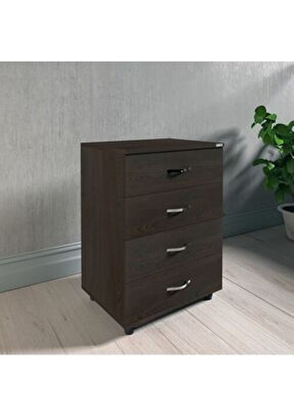 Wenge Şifonyer 4 Çekmeceli Modern Tasarım 60 cm Genişlik 45 cm Derinlik 83 cm indirimleri
