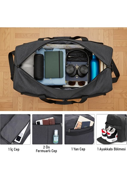 Katlanabilir Seyahat Çantası, Unisex Bavul Valiz Büyük Boy El Bagajı Çantası 100L - Siyah indirimleri