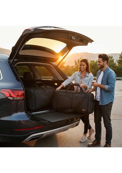 Katlanabilir Seyahat Çantası, Unisex Bavul Valiz Büyük Boy El Bagajı Çantası 100L - Siyah