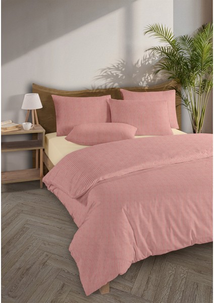 Chıc %100 Pamuk Ranforce Akay Kırmızı Ipliği Boyalı Nevresim Takımı Çift Kişilik - 200X220 cm