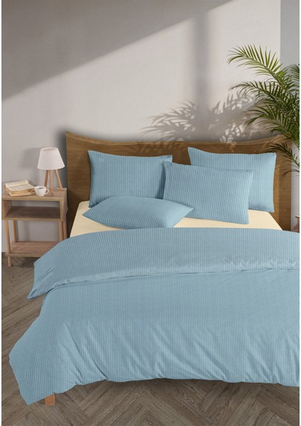 Chıc %100 Pamuk Ranforce Akay Mavi Ipliği Boyalı Nevresim Takımı Çift Kişilik - 200X220 cm fiyatları