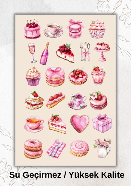 Pembe Temalı Aesthetic Sticker Ajanda Bullet Journal YRM050