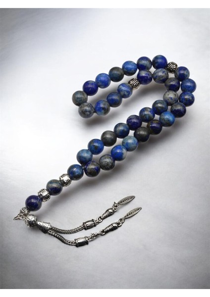 Sertifikalı Lapis Lazuli Doğal Taş Tesbih 8 mm 33'lü Yuvarlak Kesim