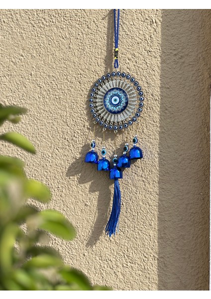 Nazar Boncuklu Mavi Zilli Rüzgar Çanı/ Nazarlıklı Rüzgar Çanı/duvar Dekoru Nazarlık Model2 fiyatları