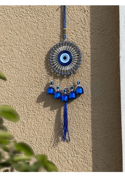 Nazar Boncuklu Mavi Zilli Rüzgar Çanı/ Nazarlıklı Rüzgar Çanı/duvar Dekoru Nazarlık Model2 indirimleri