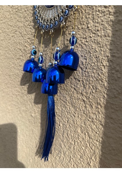 Nazar Boncuklu Mavi Zilli Rüzgar Çanı/ Nazarlıklı Rüzgar Çanı/duvar Dekoru Nazarlık Model2