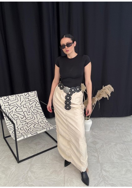 Büzgü Detay Maxi Etek fırsatları