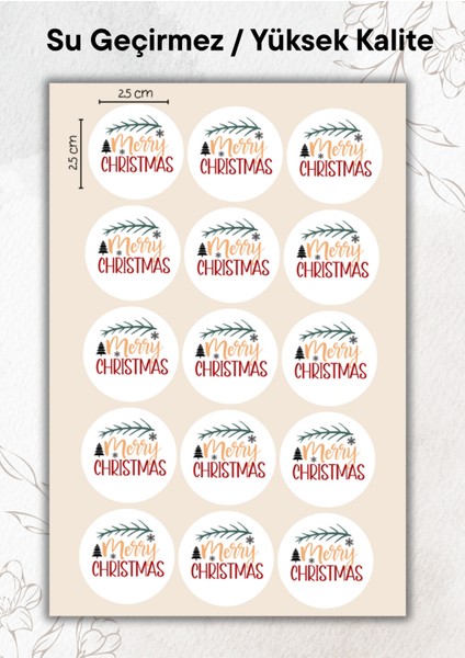 Yılbaşı Sticker 15 Adet Yüksek Kalite Su Geçirmez YRM090