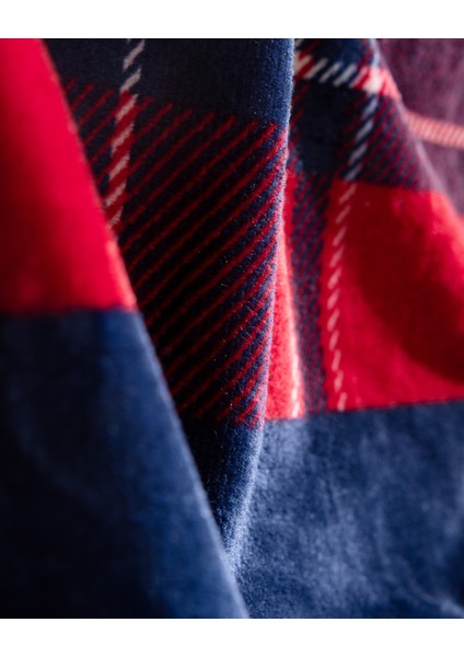 Thorez Tek Kişilik Welsoft Baskılı Battaniye - Lacivert/kırmızı