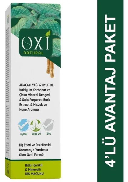 Bitki Içerikli Mineralli Diş Macunu 75 Ml. (4'lü Set) fiyatları