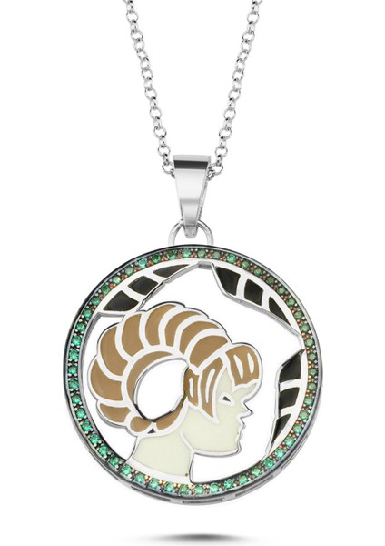 Mineli Koç Burcu Gümüş Kolye