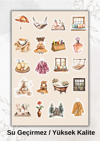 Kız Neşesi Ferah, Bakım Sticker Ajanda Bullet Journal YRM085