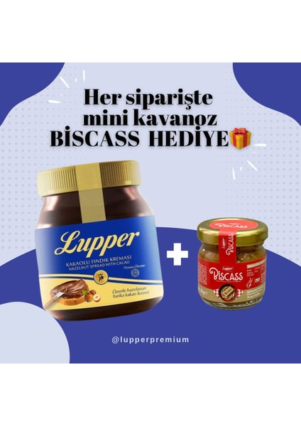 Kakaolu Fındık Kreması 350 gr (Mini Biscass HEDİYE)