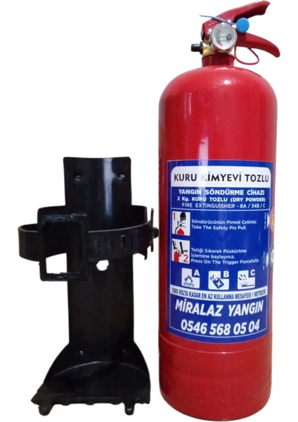 2kg Yangın Tüpü ve Plastik Aparatı 2li Set