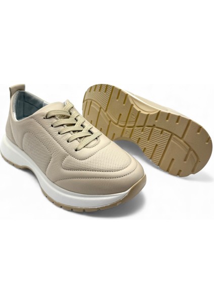 Aurora Bej Hakiki Deri Basic Kadın Sneaker fiyatları