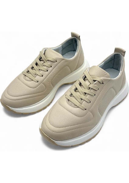 Aurora Bej Hakiki Deri Basic Kadın Sneaker fırsatları