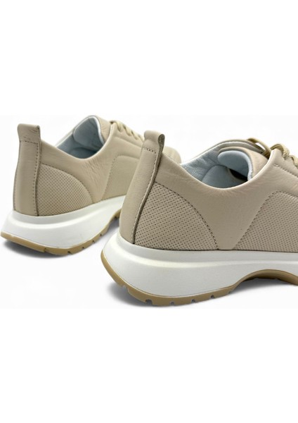 Aurora Bej Hakiki Deri Basic Kadın Sneaker indirimleri