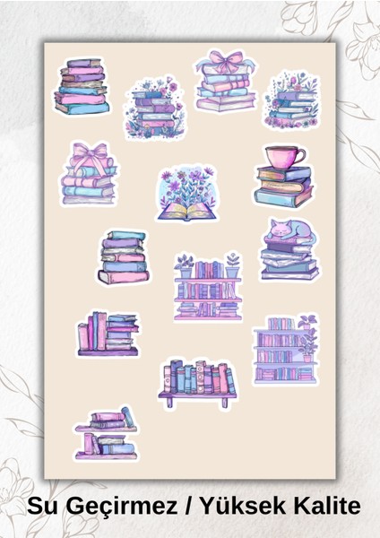 Lila Kitap Sticker Ajanda Bullet Journal YRM065