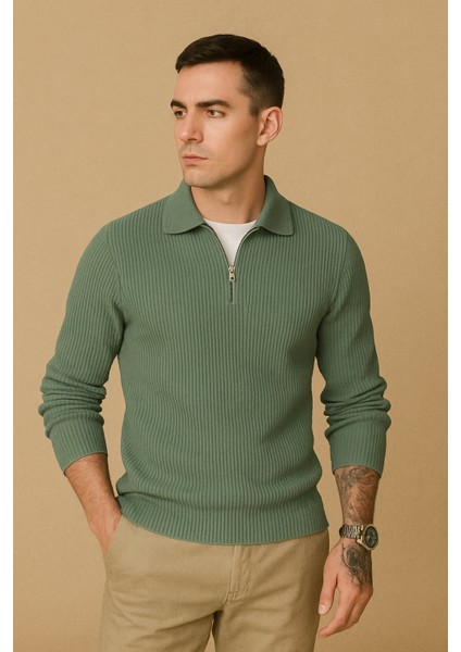 Polo Yaka Triko Kazak Kalın Regular Erkek