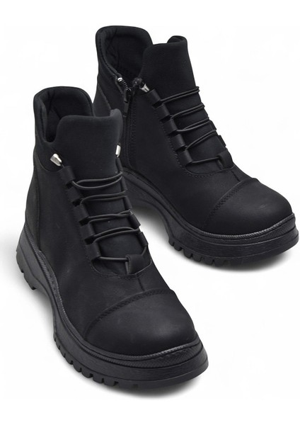 4561 Kadın Bot Ayakkabı Kaymaz Taban Fermuarlı Bağcıklı Günlük Kadın Bot indirimleri