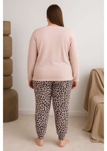 Kadın Büyük Beden Raporlı 0251 Pijama Takımı Vizon fiyatları