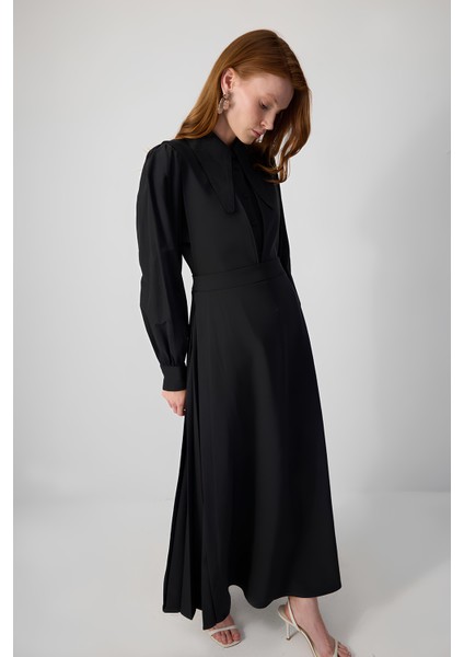 Siyah Pile Detaylı Krep Jile MKN4003 modelleri