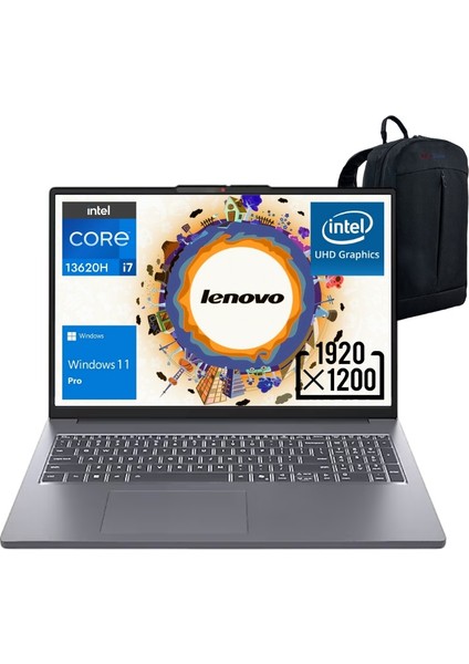 Ip Slim 3 Intel Core I7 13620H 16 GB 512 GB SSD 16" Wuxga IPS Windows 11 Pro Taşınabilir Bilgisayar 83K2001WTR - Emtech Çanta