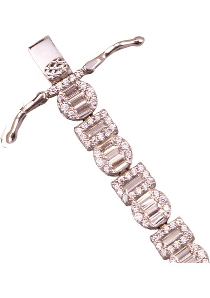 Monci S 6 Gümüş Bileklik Ms3297, 925 Ayar Kadın Gümüş Bilejklik, Şık Bileklik